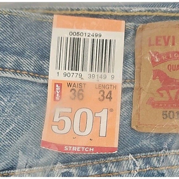 Levi's Men's 501 Jeans Original Fit Straight Leg Button Fly Warp Stretch 36 X 34 - Picture 4 of 10